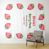 Berry Eerste Verjaardag Aardbei 1e Verjaardag Wandkleed (In Situ (horizontaal))