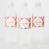 Berry Eerste Verjaardag | Aardbei 1e verjaardag Waterfles Etiket (Flessen)