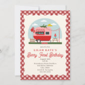 Berry Eerste Verjaardag Aardbei Camper Kaart (Voorkant)