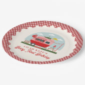 Berry Eerste Verjaardag Aardbei Camper Papieren Bordje (Gekanteld)