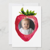 Berry Eerste Verjaardag Aardbei Custom Photo 1st Kaart (Achterkant)