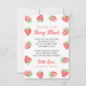 Berry Eerste Verjaardag Aardbei Dank je kaart (Voorkant)