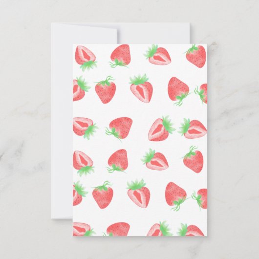 Berry Eerste Verjaardag Aardbei Dank je kaart (Achterkant)