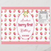 Berry Eerste Verjaardag Aardbei Design (Voorkant)