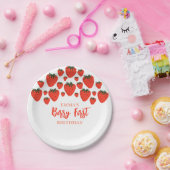 Berry Eerste Verjaardag Aardbei Design Papieren Bordje (Feest)