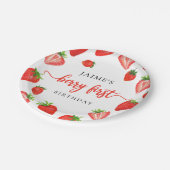 Berry Eerste Verjaardag | Aardbei Eerste Verjaarda Papieren Bordje (Gekanteld)