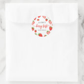 Berry Eerste Verjaardag Aardbei Eerste Verjaardag Ronde Sticker (Tas)