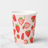 Berry Eerste Verjaardag Aardbei Meisje 1e Verjaard Papieren Bekers (Rechts)