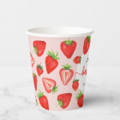Berry Eerste Verjaardag Aardbei Meisje 1e Verjaard Papieren Bekers (Voorkant)