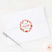 Berry Eerste Verjaardag Aardbei Meisje 1e Verjaard Ronde Sticker (Envelop)