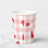 Berry Eerste Verjaardag Aardbei Meisje Papieren Bekers (Rechts)