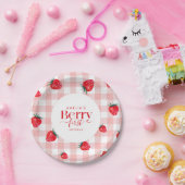 Berry Eerste Verjaardag Aardbei Meisje Papieren Bordje (Feest)