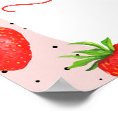 Berry Eerste Verjaardag Aardbei Meisje Welkom Poster (Hoek)