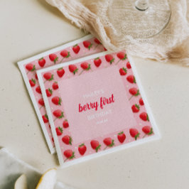 Berry Eerste Verjaardag Aardbei Papier Servet