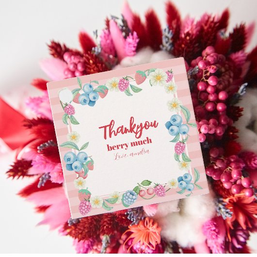 Berry Eerste Verjaardag Aardbei Thema 1e Verjaarda Bedankjes Labels