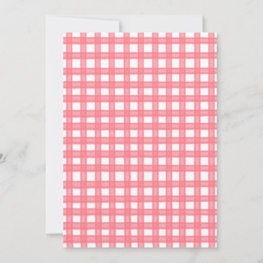 Berry Eerste Verjaardag Aardbei Zomer Gingham 1e Kaart (Achterkant)