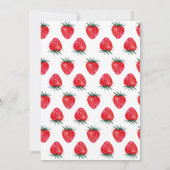 Berry Eerste Verjaardag Aardbeien Feest Uitnodigin Kaart (Achterkant)