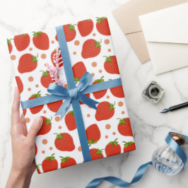 Berry eerste verjaardag aardbeien patroon cadeaupapier