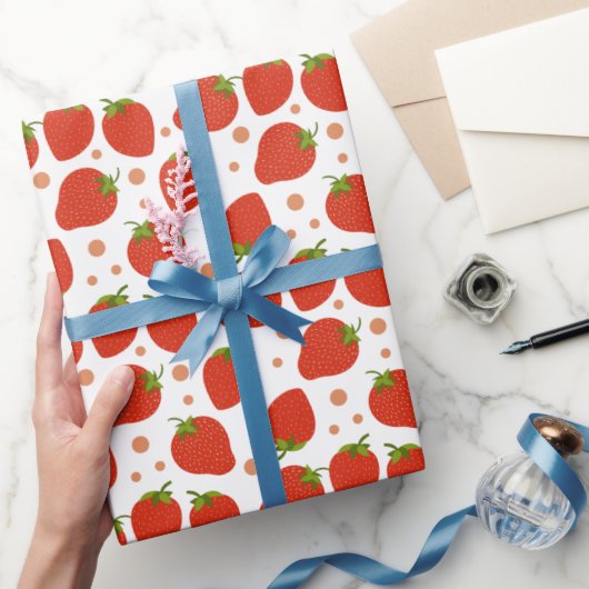 Berry eerste verjaardag aardbeien patroon cadeaupapier (Geschenken)