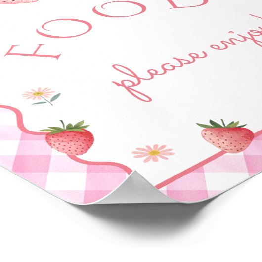 Berry Eerste Verjaardag Aardbeieneten Poster (Hoek)