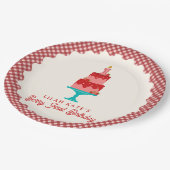 Berry Eerste Verjaardag Aardbeientaart Papieren Bordje (Gekanteld)