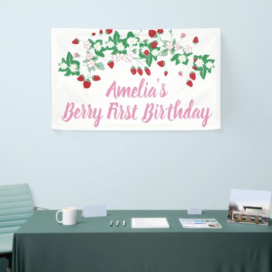 Berry Eerste Verjaardag Banner (Beurs)
