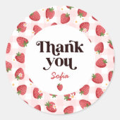 Berry eerste verjaardag bedankt ronde sticker (Voorkant)