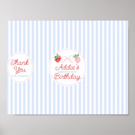 Berry eerste verjaardag Chip Bag Wrapper Printable Poster (Voorkant)