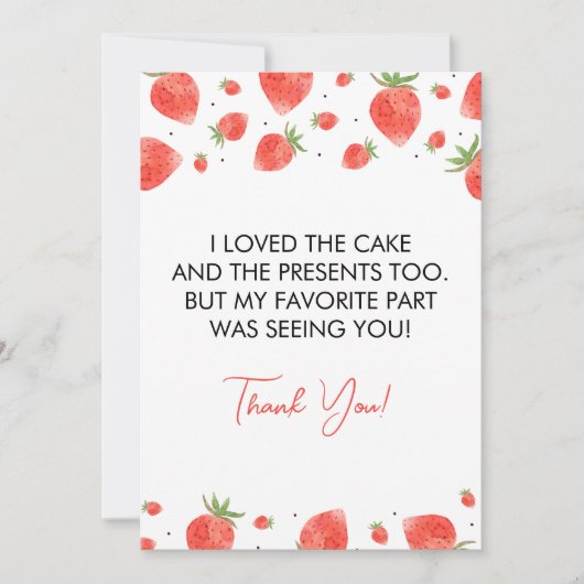 Berry Eerste Verjaardag Dank u kaart (Voorkant)