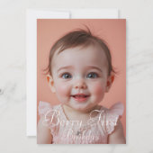 Berry Eerste Verjaardag Dubbele Zijafdruk Foto Kaart (Achterkant)