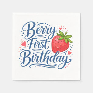Berry Eerste Verjaardag   Eén Jaar Oude Feestje Servet