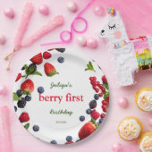 Berry Eerste verjaardag Foto Papieren Bordje (Feest)