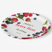 Berry Eerste verjaardag Foto Papieren Bordje (Gekanteld)