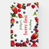 Berry Eerste verjaardag Foto Spandoek (Verticaal)