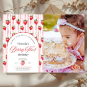 Berry eerste verjaardag foto uitnodiging