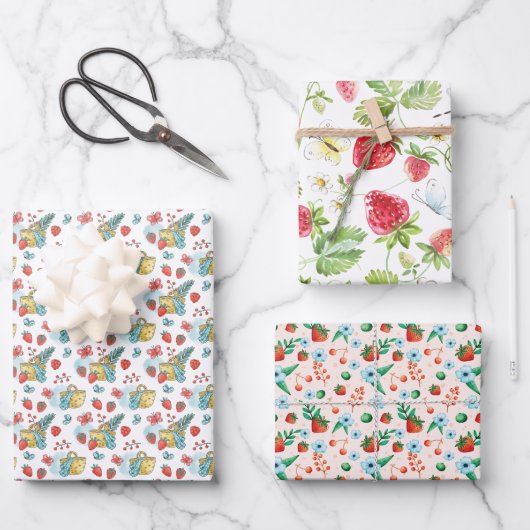 Berry Eerste Verjaardag Gift 3 set Inpakpapier Vel (Voorkant)