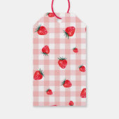 Berry eerste verjaardag Gingham Strawberry bedankt Cadeaulabel (Achterkant)