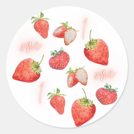 Berry eerste verjaardag kinderen | Aardbei | Patro Ronde Sticker (Voorkant)