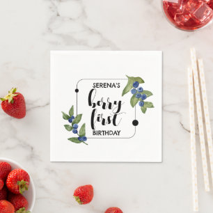 Berry eerste verjaardag kinderen   bosbes   minima servet