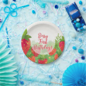Berry eerste verjaardag meisjes aardbei 1e papieren bordje (Feest)
