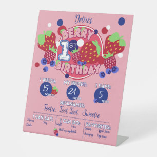 Berry Eerste Verjaardag Mijlpaal Board Reclamebord Met Voetstuk