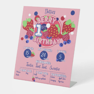 Berry Eerste Verjaardag Mijlpaal Board Reclamebord Met Voetstuk