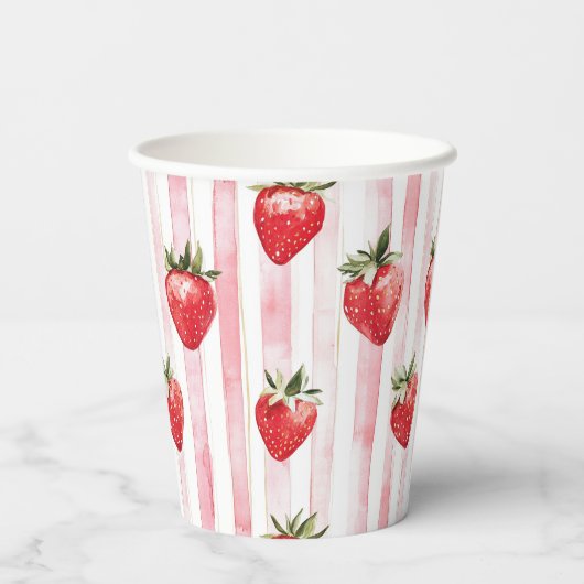 Berry Eerste Verjaardag Papier Cups Papieren Bekers (Achterkant)