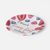 Berry eerste verjaardag papieren bordje (Gekanteld)