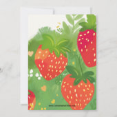 Berry Eerste Verjaardag Party Meisjes Aardbei 1e Kaart (Achterkant)
