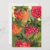 Berry Eerste Verjaardag Party Meisjes Aardbei 1e Kaart (Achterkant)