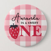 Berry Eerste Verjaardag Pin - Sweet One Ronde Button 4,0 Cm (Voorkant)