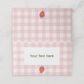 Berry Eerste Verjaardag Plaid & Roze Plaats Kaarte Plaatskaartje (Buitenkant ongevouwen)