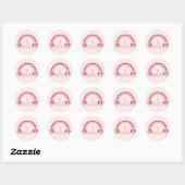 Berry eerste verjaardag Rainbow Strawberry Bows Ronde Sticker (Vel)