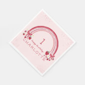 Berry eerste verjaardag Rainbow Strawberry Bows Servet (Hoek)